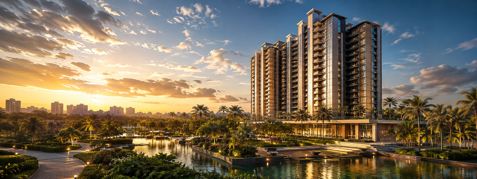 Elan JW Marriott Residences township and tower view, Sector 106 Dwarka Expressway Gurugram