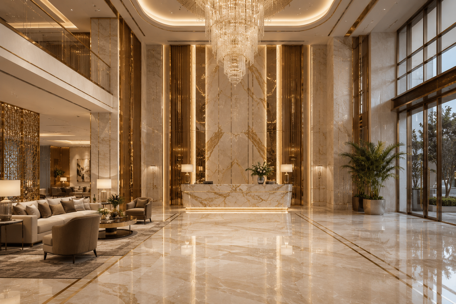 Elan JW Marriott Residences lobby and concierge area